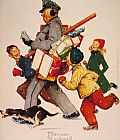 Norman Rockwell Canvas Paintings - Jolly Postman